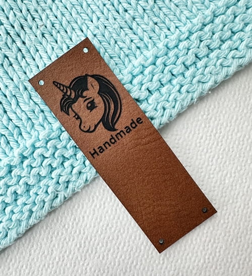 metka dziecięca ze ekoskóry z jednorożcem - handmade