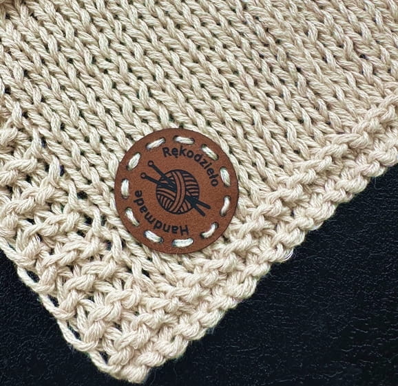 metka ze skóry ekologicznej handmade / dzieło rąk
