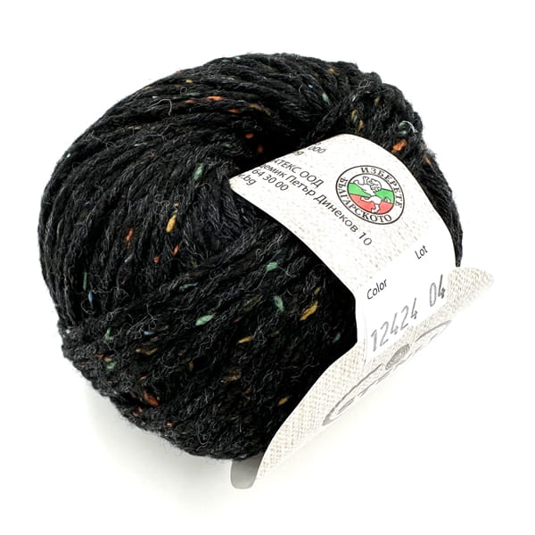Włóczka Stenli Merino Tweed 12424 - czarny