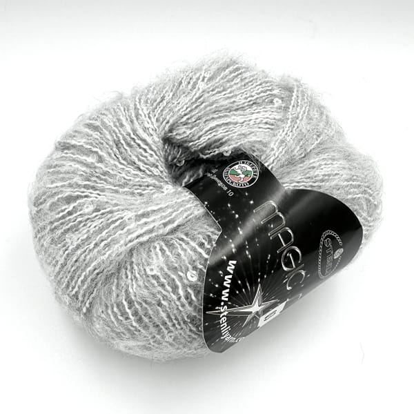 Włóczka fantazyjna z cekinami - Magic Star Stenli - kolor 03 szary