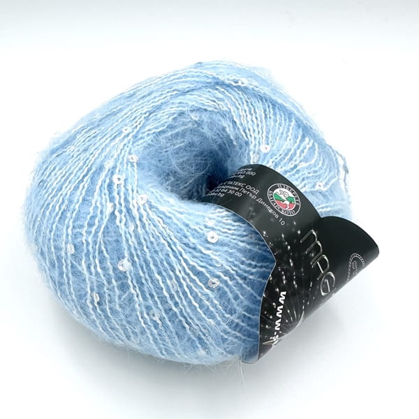 Stenli Magic Star - włóczka fantazyjna z cekinami - kolor 13 jasny niebieski