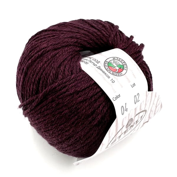 Merino Natura - 04 bordowy - 100% merino