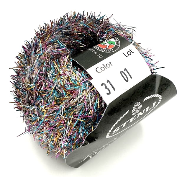 Włóczka fantazyjna błyszcząca - Stenli Rococo - 31 wielokolorowa