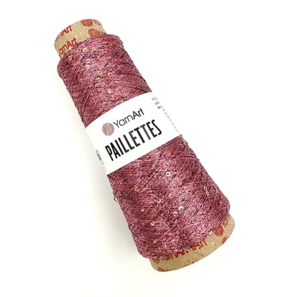 Błyszcząca włóczka z cekinami - Paillettes YarnArt - 8004 różowy