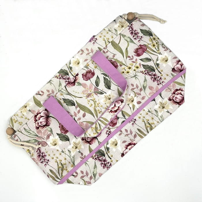 Hobby bag Lomme - romantic flowers - torba na włóczki i akcesoria dziewiarskie