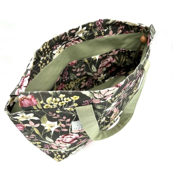 Hobby bag Lomme - peonie - torba na wełnę, druty i szydełka oraz inne akcesoria dziewiarskie