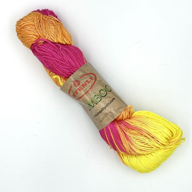 Stenli bamboo - 186 - żółty/pomarańcz/róż - 100% bambusowa włóczka