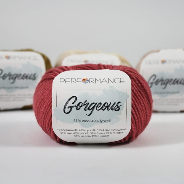 Performance Gorgeous - 3662 czerwony - wełna i lyocell