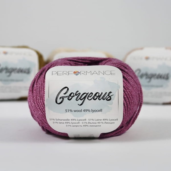 Performance Gorgeous - 2072 czerwona śliwka - wełna i lyocell/tencel