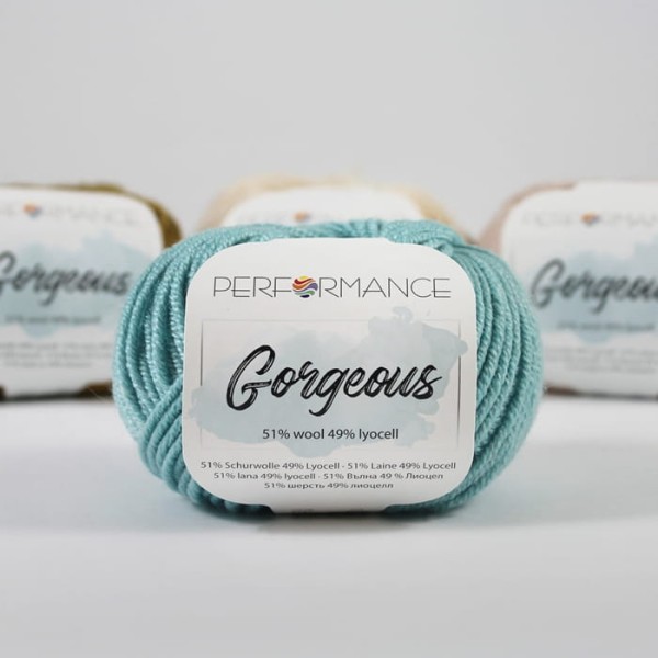 Performance Gorgeous - 2157 zieleń oceanu - wełna i lyocell/tencel
