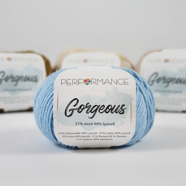 Performance Gorgeous - 2136 jasny niebieski - wełna i lyocell/tencel