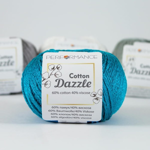 Performance Cotton Dazzle - 125 morski - włóczka bawełna z wiskozą