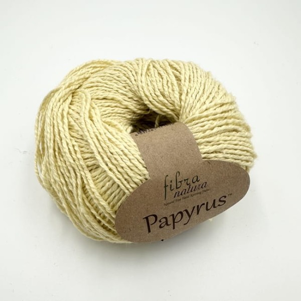 Włóczka bawełniana z jedwabiem - Fibra Natura Papyrus - 229-03 jasny zółty maślany