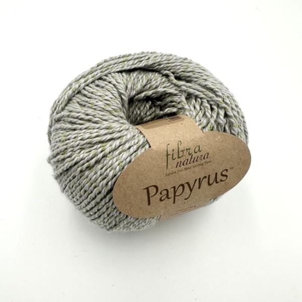 Fibra Natura Papyrus 229-28 szaro-zielony włóczka bawełniana z jedwabiem