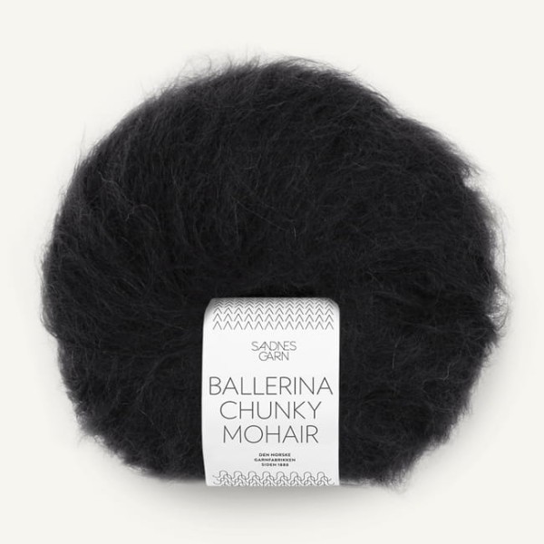 Sandnes Garn Ballerina Chunky Mohair - 1099 czarny - gruba włóczka moherowa