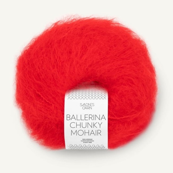 Sandnes Garn Ballerina Chunky Mohair - 4018 szkarłatna czerwień - włóczka moherowa