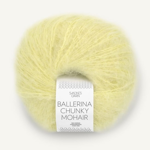 Sandnes Garn Ballerina Chunky Mohair - 9523 jasny żółty (maślany) - włóczka moherowa gruba