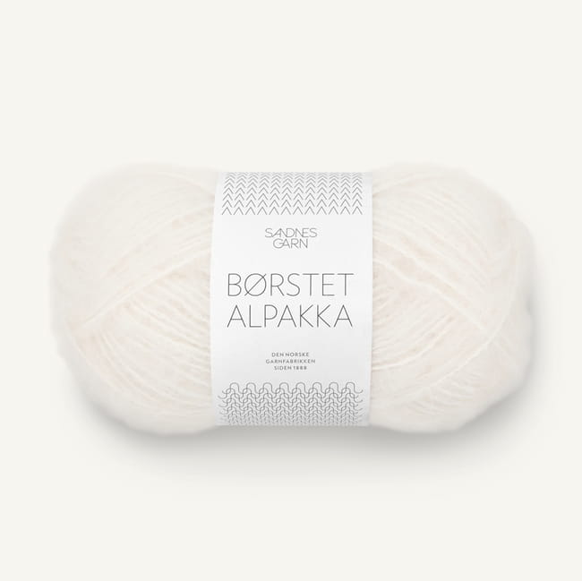 Sandnes Garn Borstet Alpakka 1001 biały - brushed alpaka