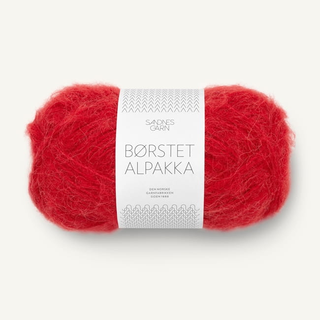 Sandnes Garn Borstet Alpakka 4227 czerwony - wełna z alpaki
