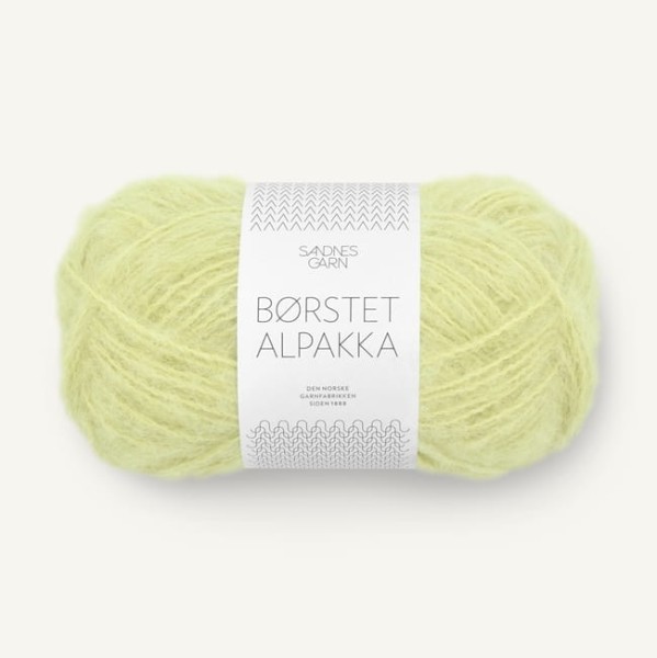 Sandnes Garn Borstet Alpakka 9523 limonkowy poncz - włóczka brushed alpaka