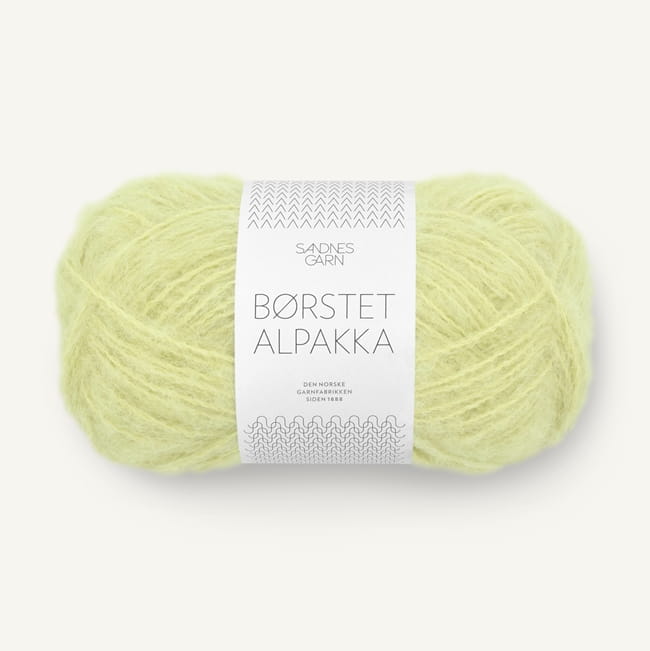 Sandnes Garn Borstet Alpakka 9523 limonkowy poncz - włóczka brushed alpaka