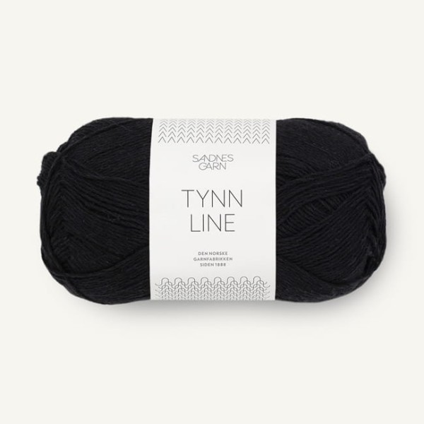 Sandnes Garn Tynn Line - 1099 czarny - włóczka bawełna, wiskoza i len