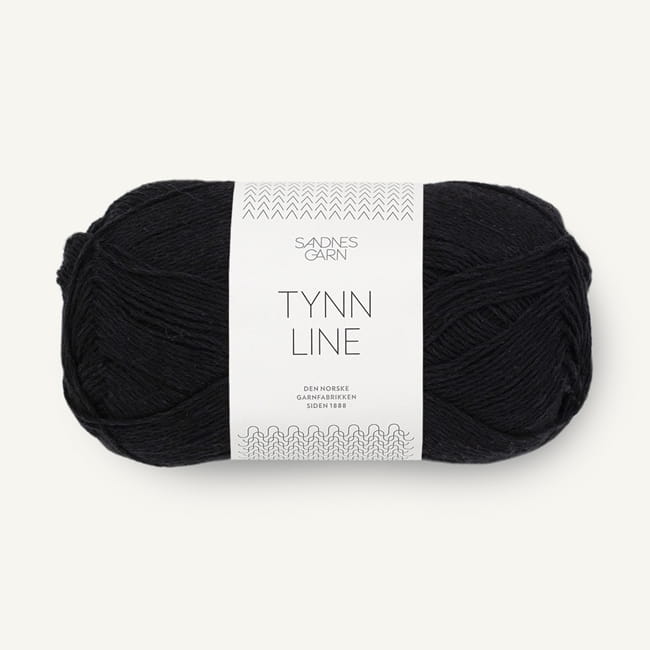 Sandnes Garn Tynn Line - 1099 czarny - włóczka bawełna, wiskoza i len