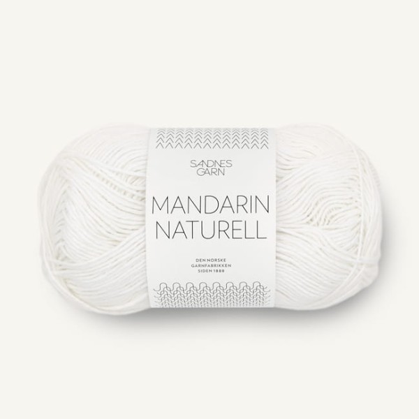 Sandnes Garn Mandarin Naturell - 1001 biały - włóczka bawełniana