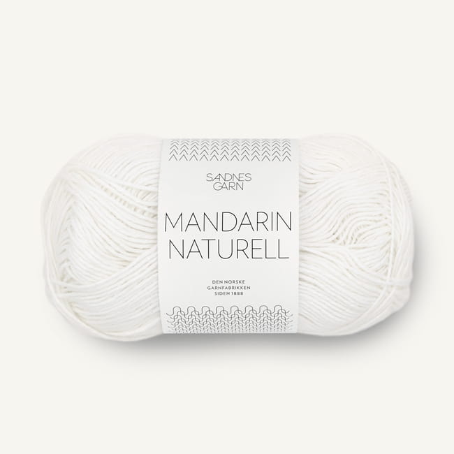 Sandnes Garn Mandarin Naturell - 1001 biały - włóczka bawełniana