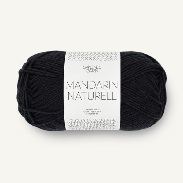 Sandnes Garn Mandarin Naturell - 1099 czarny - włóczka bawełniana
