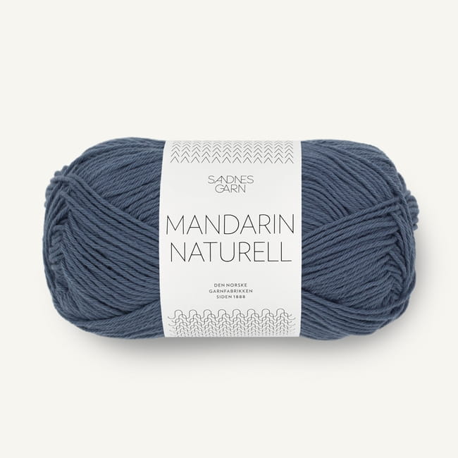 Sandnes Garn Mandarin Naturell - 6061 ciemny szaro-niebieski - włóczka bawełniana