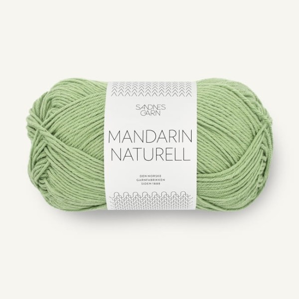 Sandnes Garn Mandarin Naturell - 8734 zielony - włóczka bawełniana