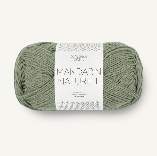 Sandnes Garn Mandarin Naturell - 9041 zielony khaki - włóczka bawełniana