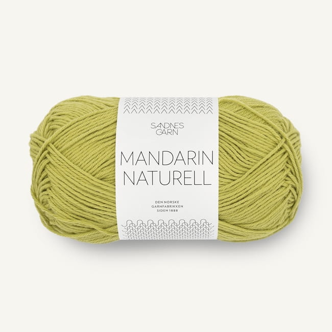 Sandnes Garn Mandarin Naturell - 9825 słoneczna limonka - włóczka 100% bawełna