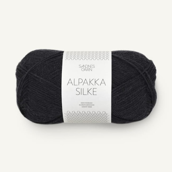 Sandnes Garn Alpakka Silke - 1099 czarny - włóczka z alpaki z jedwabiem