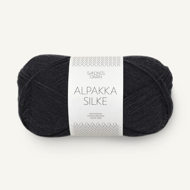 Sandnes Garn Alpakka Silke - 1099 czarny - włóczka z alpaki z jedwabiem