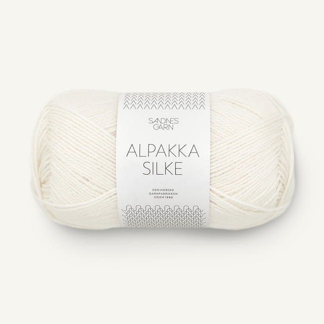 Sandnes Garn Alpakka Silke - 1002 biały - włóczka z alpaki z jedwabiem