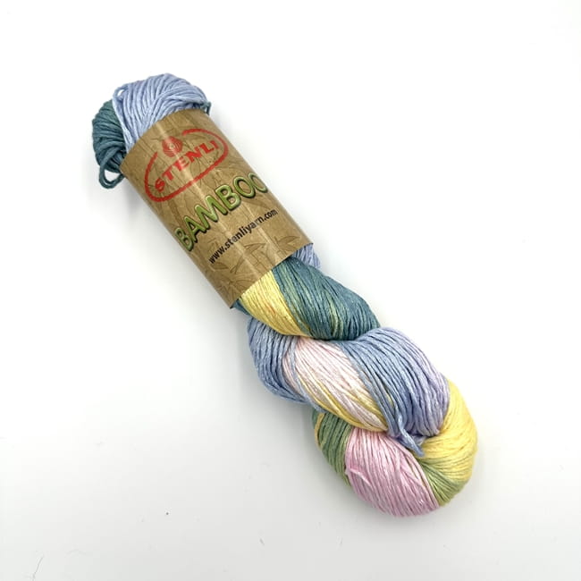 Włóczka Stenli Bamboo 100% bambus kolor 184 pastelowy żółty/róż/niebieski/zielony