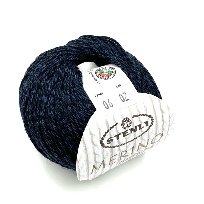 Włóczka 100% merino Stenli Yarn Merino Natura 06 granatowy melanż