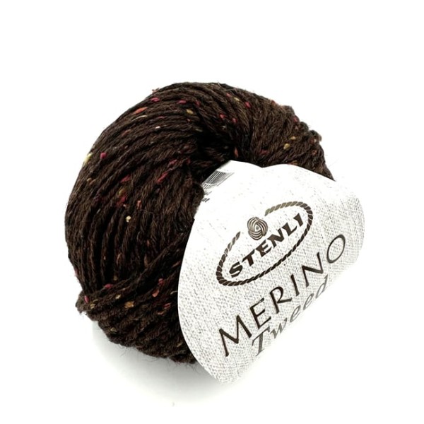 Włóczka Stenli Merino Tweed 65411 brązowy - Dziergaweczki