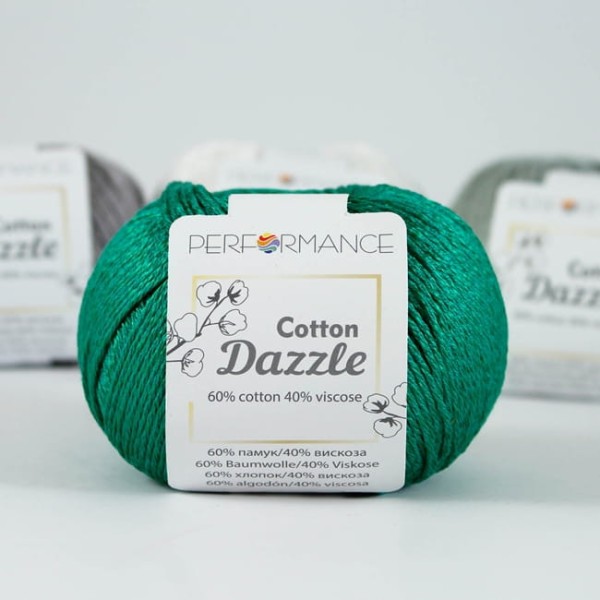 Performance Cotton Dazzle 143 zielony - włóczka na letnią sukienkę
