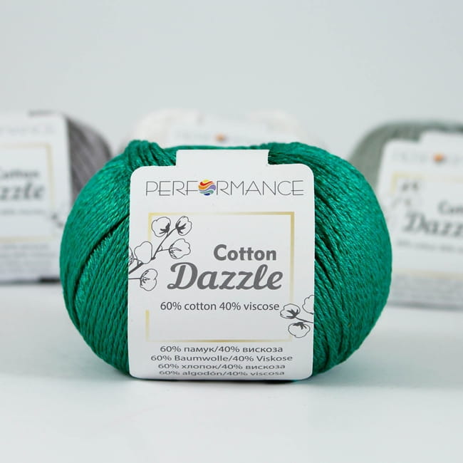 Performance Cotton Dazzle 143 zielony - włóczka na letnią sukienkę