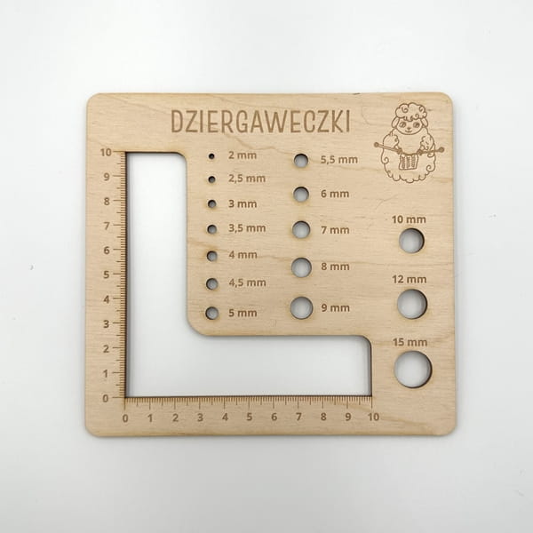 miarka Dziergaweczki do próbki z miernikiem drutów