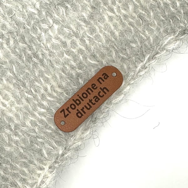 metka z ekoskóry do rękodzieła Zrobione na drutach Dziergaweczki sklep
