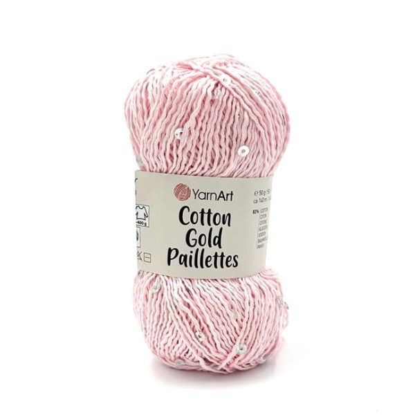 Włóczka bawełniana z cekinami na letnią sukienkę Dziergaweczki