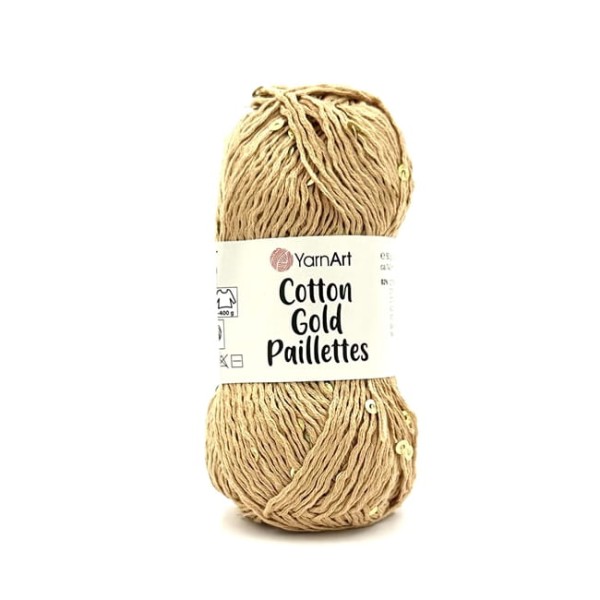Włóczka bawełna z błyszczącymi cekinami Yartart Cotton Gold Paillettes Dziergaweczki sklep z włóczkami