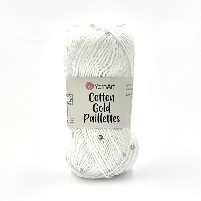 Włóczka bawełniana z cekinami Yarnart Cotton Gold Paillettes Dziergaweczki