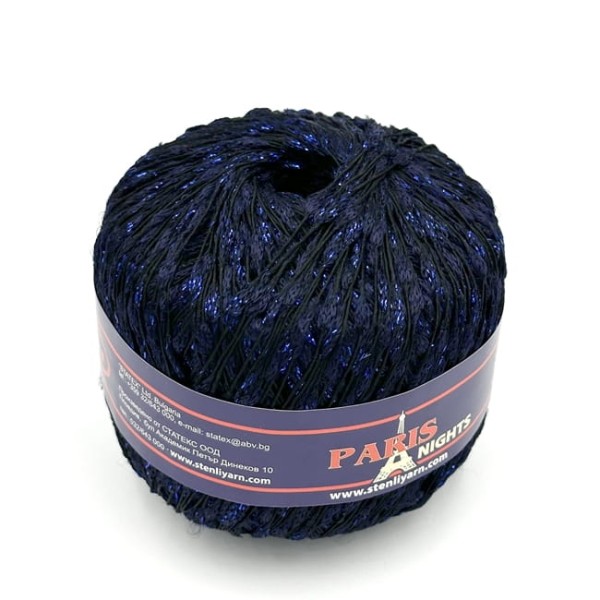 Włóczka fantazyjna z lurexem Stenli Panris Night czarno-granatowy