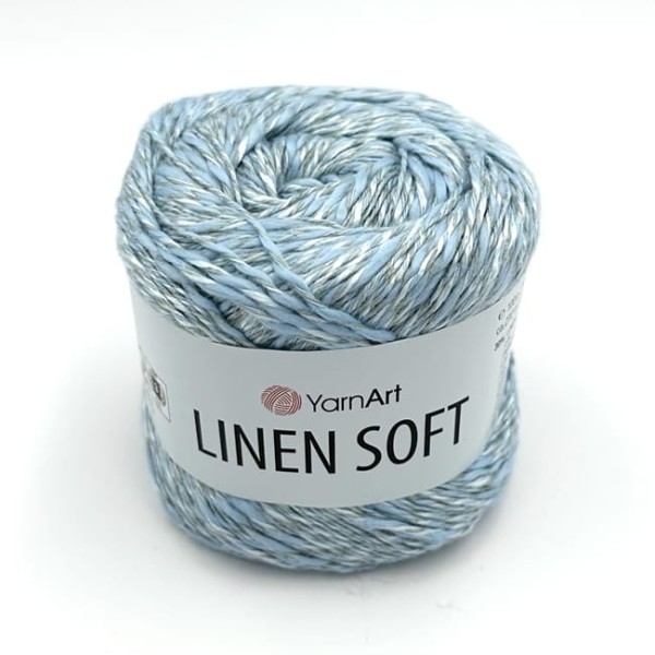 linen soft 7319.jpgYarnArt Linen Soft - włóczka bawełna, len, wiskoza 7319 błękitny