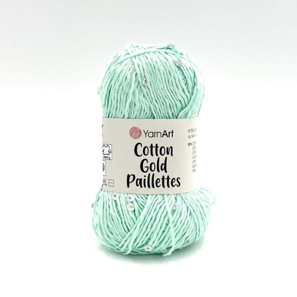 Włóczka fantazyjna z cekinami Cotton Gold Paillets YarnArt Dziergaweczki